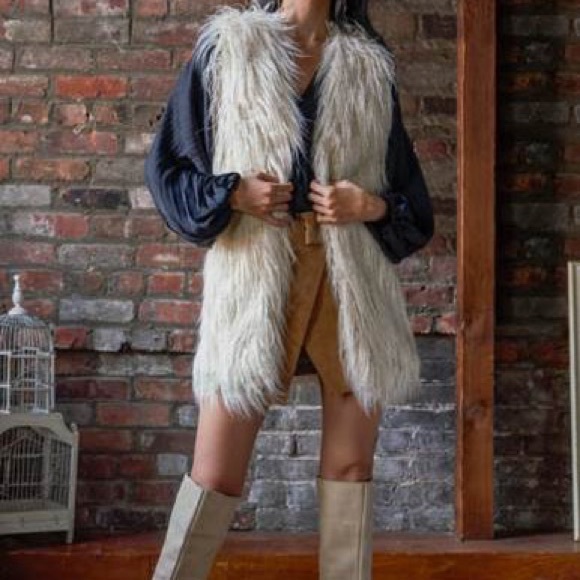 Free People Starlight Mongolian Faux Fur Vest - Picture 1 of 5
